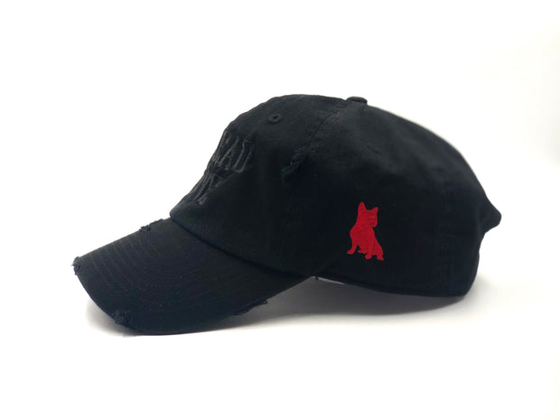 Spread Love Black On Black Red Heart Vintage Dad Cap