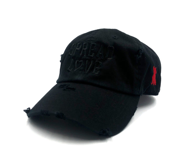 Spread Love Black On Black Vintage Dad Cap