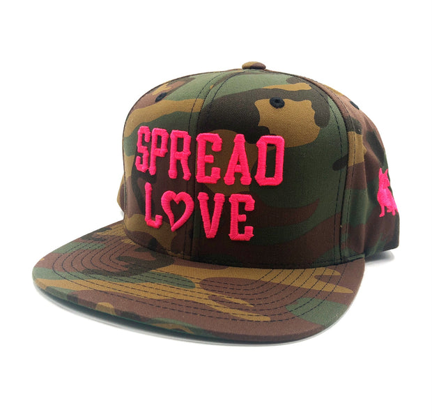 Camo & Neon Pink Spread Love Snapback