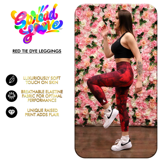 Spread Love Red Tie Dye Leggings