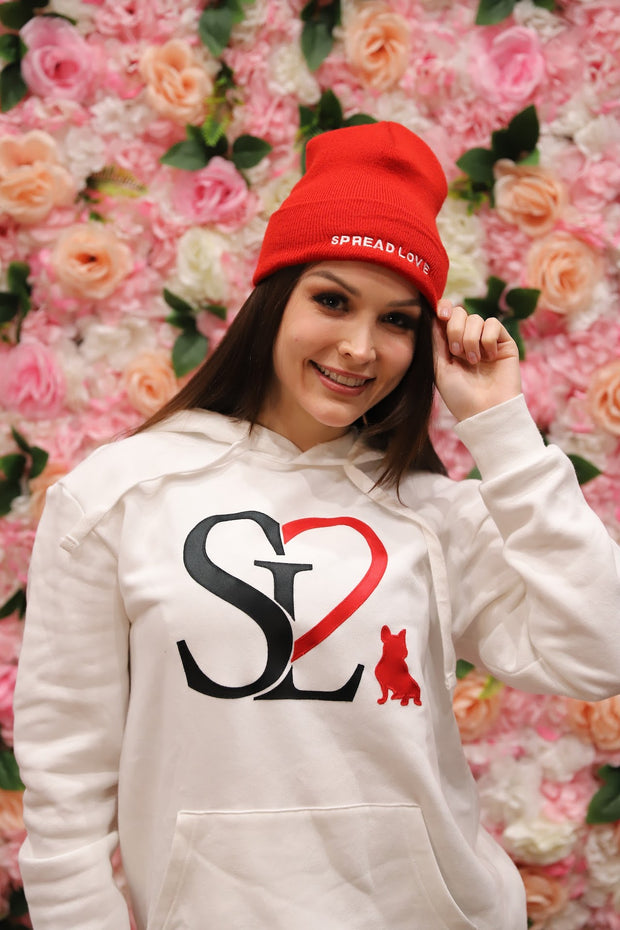 Spread Love Minimalist Beanie in Love Red