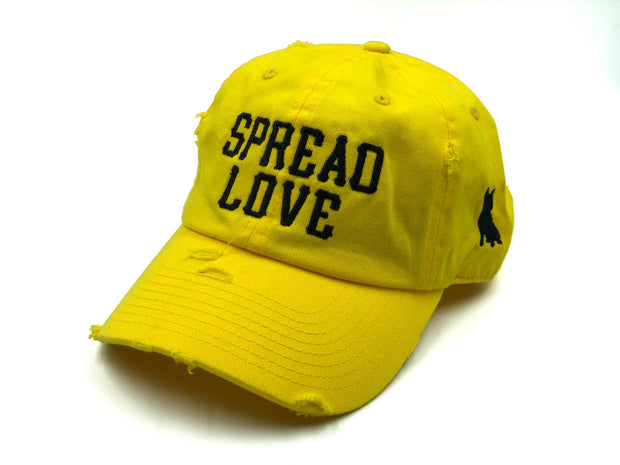 Spread Love Yellow & Black Vintage Dad Cap