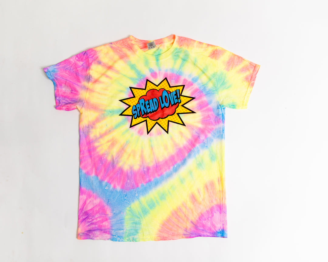 Spread Love Superhero Edition Tee Shirt- Neon
