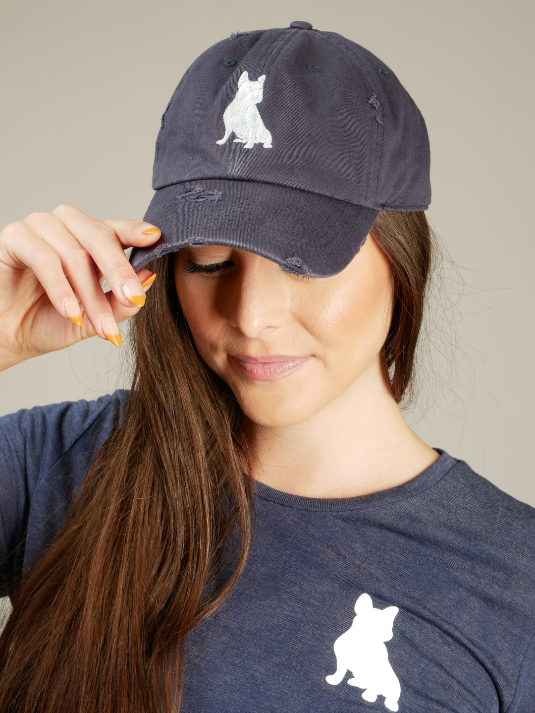 Navy White Glam Polo Spread Love Vintage Dad Cap